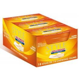 18 Paquets de Chewing-gum Hollywood Style Cocktail de Fruits - Bonbons en gros, chewing-gum en gros, avec ClicMarket