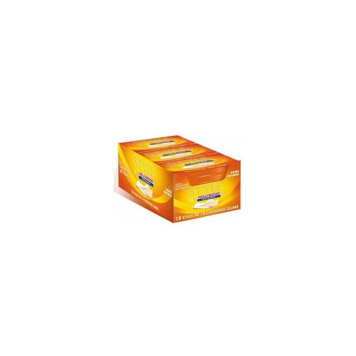 18 Paquets de Chewing-gum Hollywood Style Cocktail de Fruits - Bonbons en gros, chewing-gum en gros, avec ClicMarket