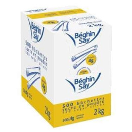 500 Bûchettes de Sucre en Poudre Béghin Say 500 x 4 G - Grossiste alimentaires, biscuits en gros avec ClicMarket