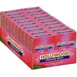 20 Paquets de Chewing-gum Hollywood Fraises des Bois - Bonbons en gros, chewing-gum en gros, avec ClicMarket
