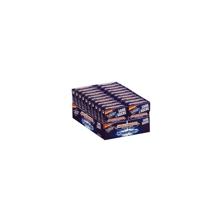 20 Paquets de Chewing-gum Hollywood Power Fresh Sans Sucres - Bonbons en gros, chewing-gum en gros, avec ClicMarket