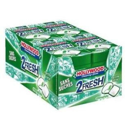 16 Paquets de Chewing-gum Hollywood 2 Fresh Chlorophylle Sans Sucres - bonbons en gros, confiseries en gros avec ClicMarket