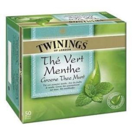 50 Sachets de Thé Vert Menthe Twinings - Grossiste boissons, fournisseur de boissons avec ClicMarket