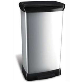 Poubelle à Pédale Aspect Métal Curver 50 L