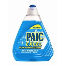 4 Bouteilles de Liquide Vaiselle Anti-Bactérien Paic Excel 4 x 500 ML