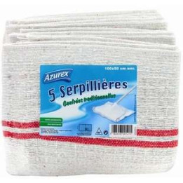 5 Serpillères Gaufrées Economiques Azurex 50 x 100 CM