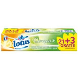 21 Paquets + 3 Gratuits de Mouchoirs Compact Lotus
