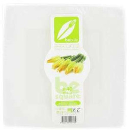 40 Assiettes Carrées Biodégradables Be Pulp 26 CM