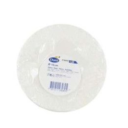 100 Assiettes Blanches en Carton Duni 15 CM