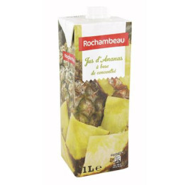 6 Briques de Jus d'Ananas Rochambeau 6 x 1 L
