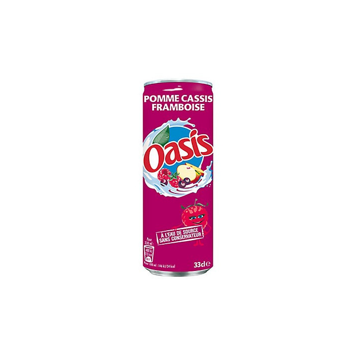 24 Canettes d'Oasis Pomme Cassis Framboise 24 x 33 CL
