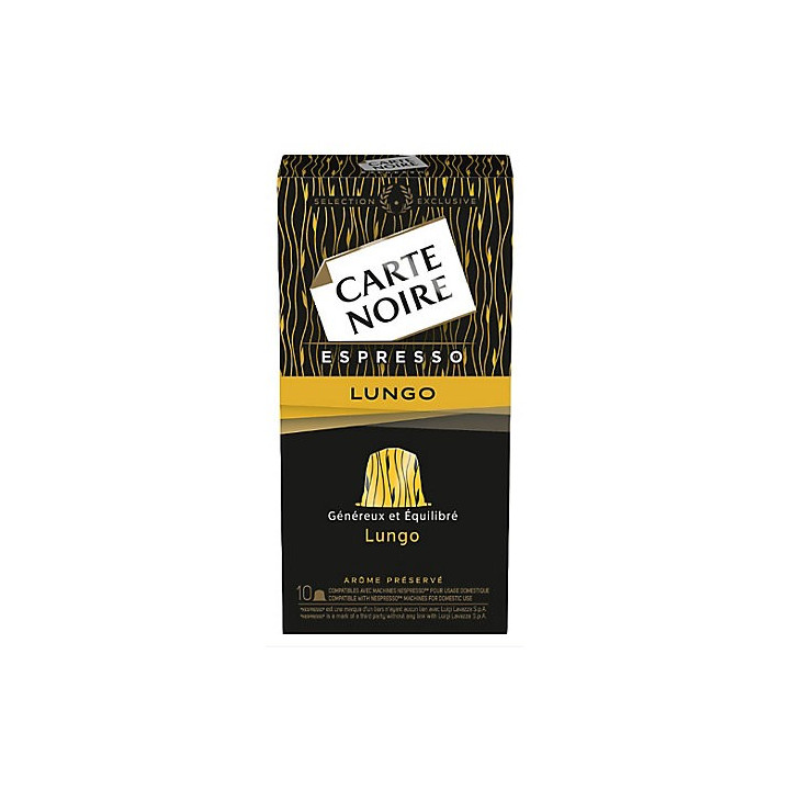 10 Capsules (Compatibles machines Nespresso) Carte Noire Espresso Lungo