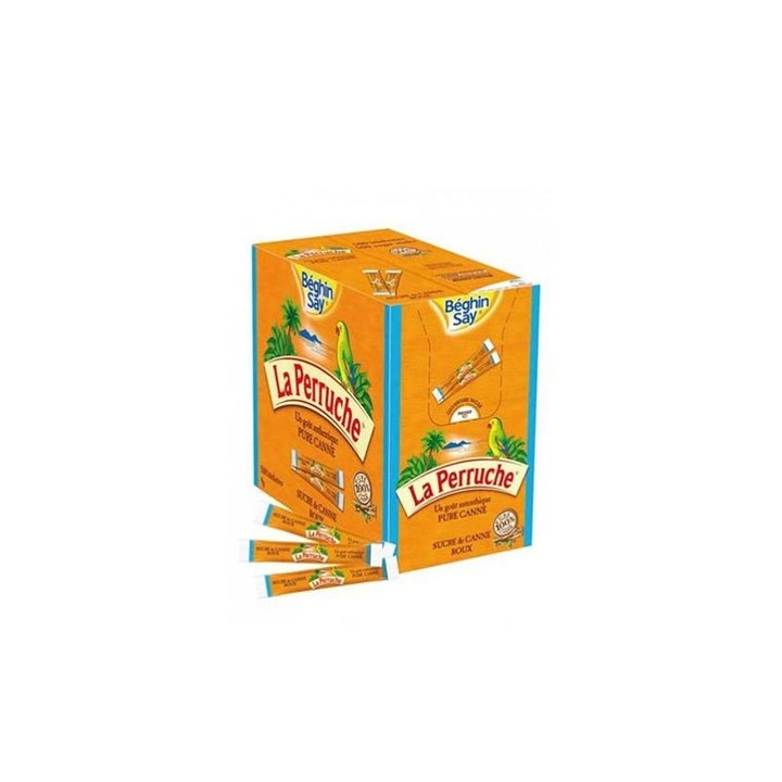 300 Bûchettes de Sucre en Poudre de Canne La Perruche Béghin Say 300 x 4 G