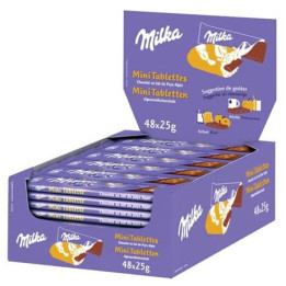 48 Mini Tablettes Chocolat au Lait Milka 48 x 25 G