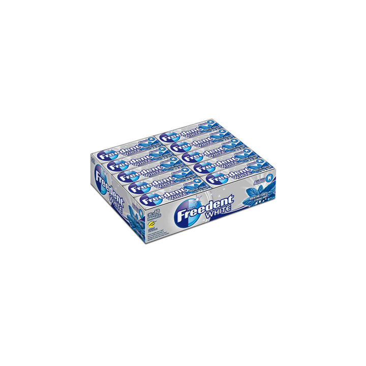 30 Paquets de Chewing-Gum Freedent White Menthe Forte 30 x 10 Dragées
