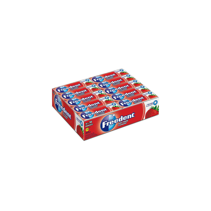 30 Paquets de Chewing-Gum Freedent Fraise 30 x 10 Dragées