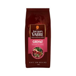 1 Kilo de Café en Grains Grenat Puissant et Corsé Jacques Vabre