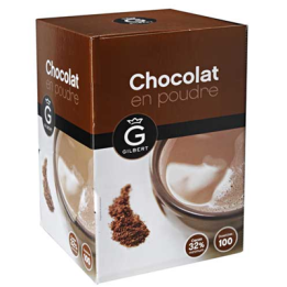 100 Dosettes de Chocolat en Poudre Gilbert 100 x 20 G