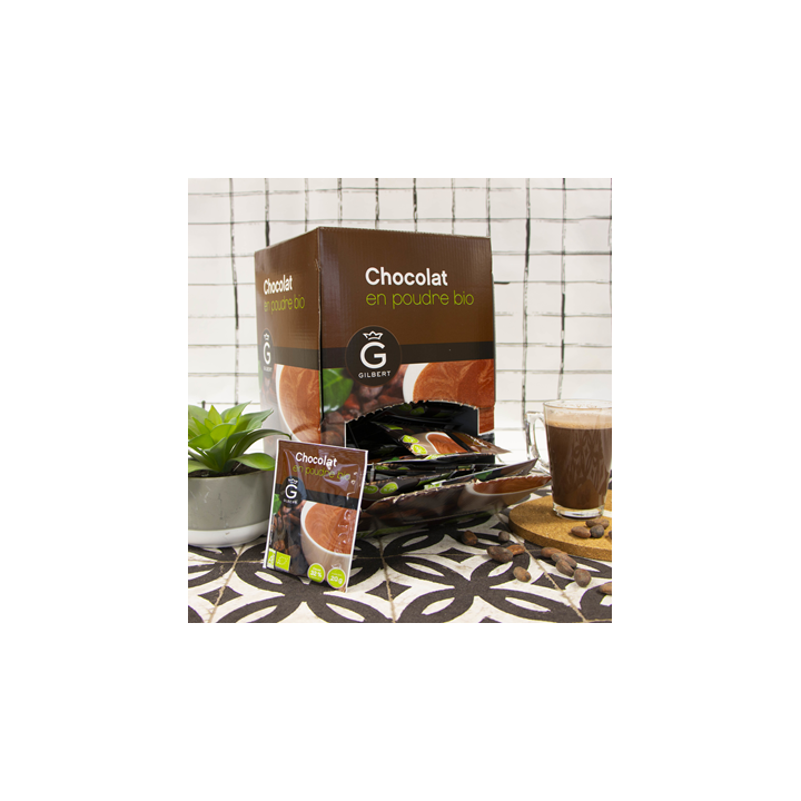90 Dosettes de Chocolat en Poudre Bio Gilbert 90 x 20 G