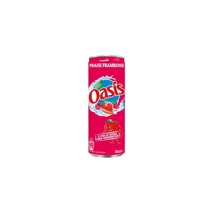 24 Canettes d'Oasis Fraise Framboise 24 x 33 CL