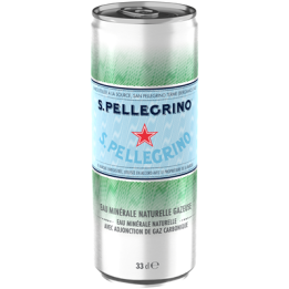 24 Cannettes d'Eau Gazeuse San Pellegrino 24 x 33 CL