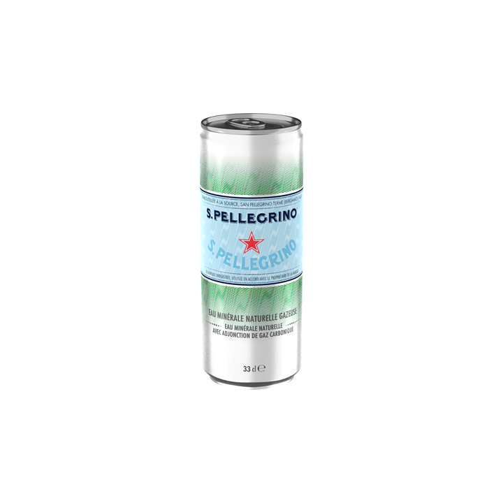 24 Cannettes d'Eau Gazeuse San Pellegrino 24 x 33 CL