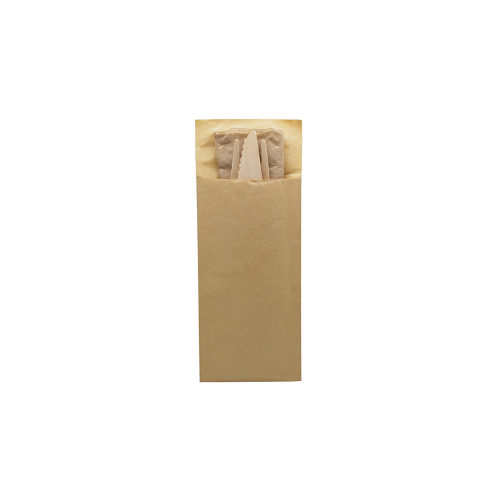 50 Kits Couverts en Bois 3/1