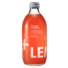 12 Bouteilles en Verre de Limonade Bio Orange Sanguine Lemonaid 12 x 33 CL