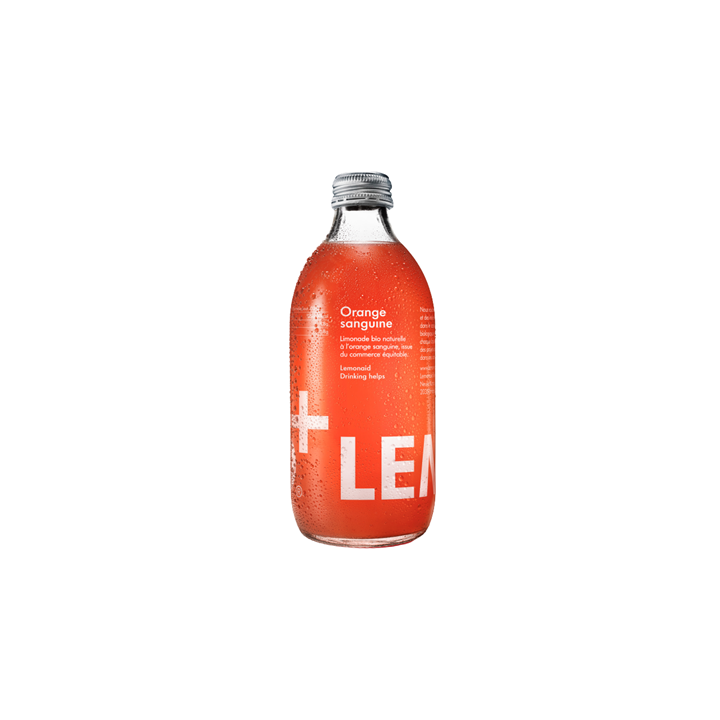 12 Bouteilles en Verre de Limonade Bio Orange Sanguine Lemonaid 12 x 33 CL