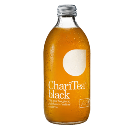 12 Bouteilles en Verre de Thé Glacé Noir Bio 33 Chari Tea Black 12 x 33 CL