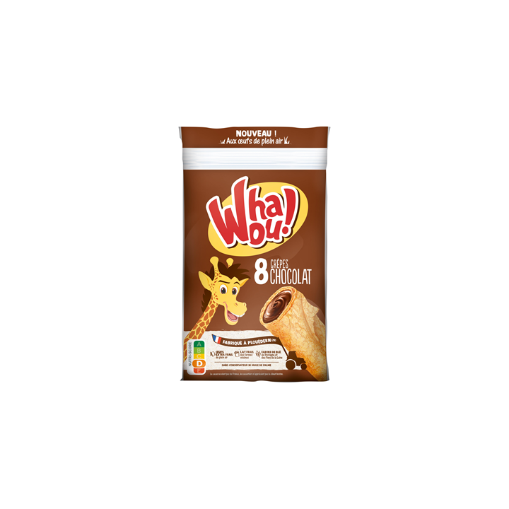 8 Crêpes au Chocolat Whaou 256 G - Grossiste boissons, fournisseur de boissons, boissons en gros avec ClicMarket
