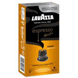 10 Capsules de Café Espresso Maestro Lungo Intensité 5 Lavazza - Grossiste boissons, fournisseur de boissons, boissons en gros