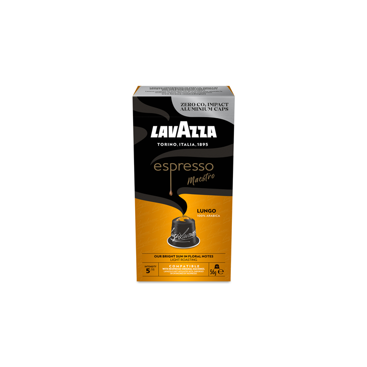 10 Capsules de Café Espresso Maestro Lungo Intensité 5 Lavazza - Grossiste boissons, fournisseur de boissons, boissons en gros