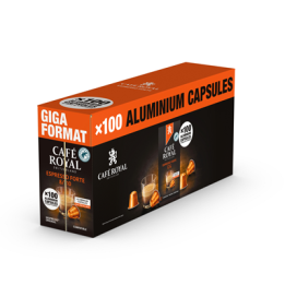 100 Capsules de Café Espresso Forte Intensité 8/10 Café Royal - Grossiste boissons, fournisseur de boissons, boissons en gros