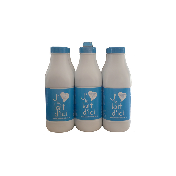 6 Bouteilles de Grandlait Ferme 1/2 Ecrémé UHT Candia 6X1 L - Fournisseur de boissons, Grossiste Boissons