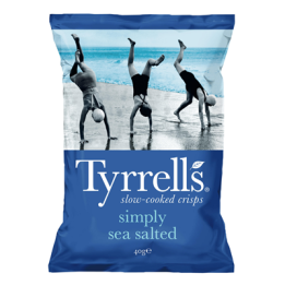 18 Paquets de Chips Saveur Sel de Mer Tyrrells 18 x 40 G - Grossiste boissons, fournisseur de boissons, boissons en gros avec Cl