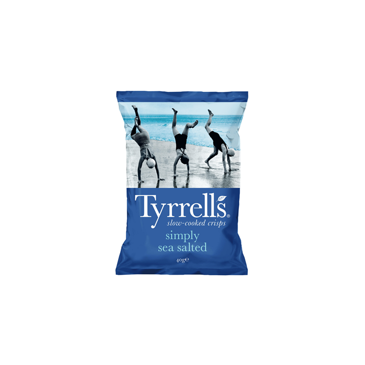 18 Paquets de Chips Saveur Sel de Mer Tyrrells 18 x 40 G - Grossiste boissons, fournisseur de boissons, boissons en gros avec Cl