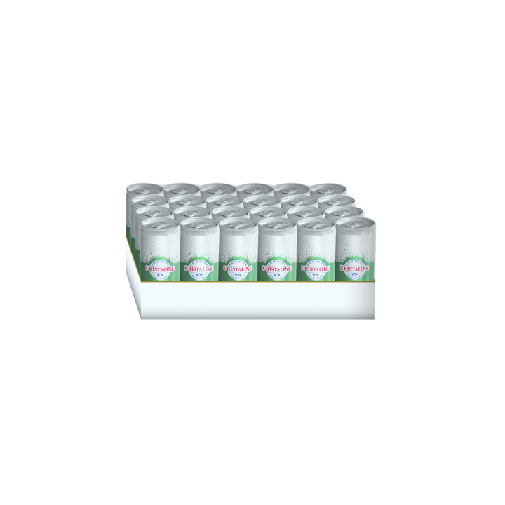24 Canettes d'Eau de Source Gazeuse Cristaline 24 x 33 CL - Grossiste boissons, fournisseur de boissons, boissons en gros avec C