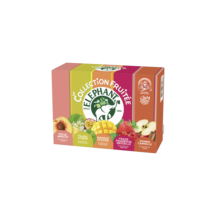 Coffret de 50 Sachets d'Infusion Collection Fruitée Elephant - Grossiste boissons, fournisseur de boissons, boissons en gros ave