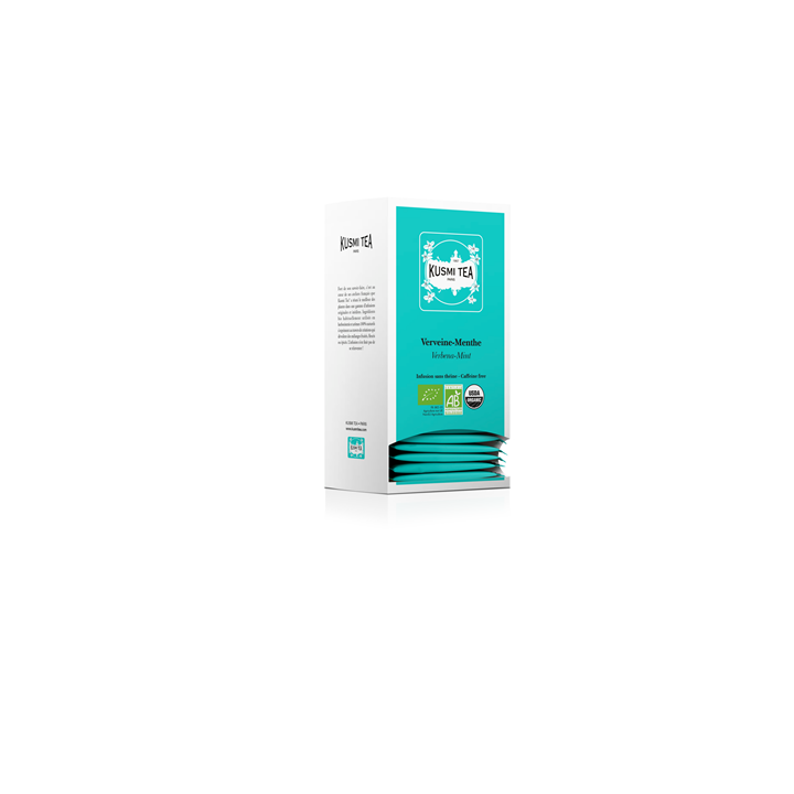 25 Sachets d'Infusion Verveine Menthe Bio Kusmi Tea - Grossiste boissons, fournisseur de boissons, boissons en gros avec ClicMar