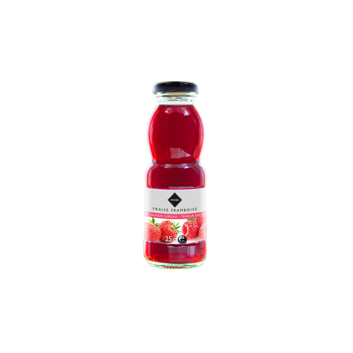 12 Bouteilles en Verre de Jus Fraise Framboise Gilbert 12 x 25 CL - Grossiste boissons, fournisseur de boissons, boissons en gro
