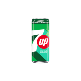 24 Canettes de Seven UP Saveur Mojito 24 x 33 CL - Grossiste boissons, fournisseur de boissons, boissons en gros avec ClicMarket