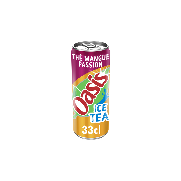 24 Canettes d'Oasis Ice Tea Mangue Passion 24 x 33 CL - Grossiste boissons, fournisseur de boissons, boissons en gros avec ClicM