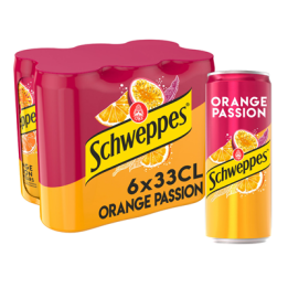 24 Canettes Schweppes Orange Passion 24 x 33 CL - Grossiste boissons, fournisseur de boissons, boissons en gros avec ClicMarket