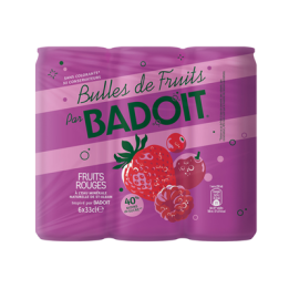 24 Canettes d'Eau Gazeuse Badoit Bulles de Fruits Fruits Rouges 24 x 33 CL - Grossiste boissons, fournisseur de boissons, boisso