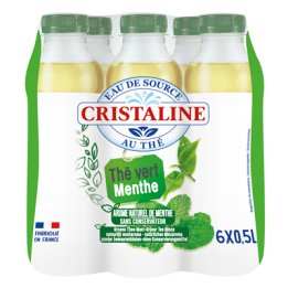 24 Bouteilles d'Eau Cristaline Thé Vert Menthe 24 x 50 CL - Grossiste boissons, fournisseur de boissons, boissons en gros avec C