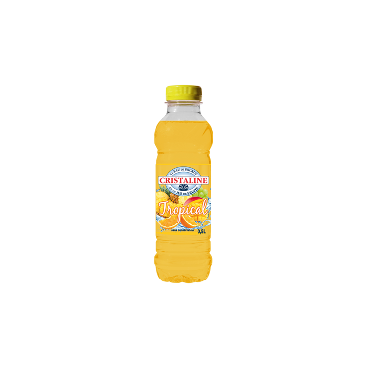24 Bouteilles d'Eau Cristaline au Jus de Fruits Tropical 24 x 50 CL - Grossiste boissons, fournisseur de boissons, boissons en g