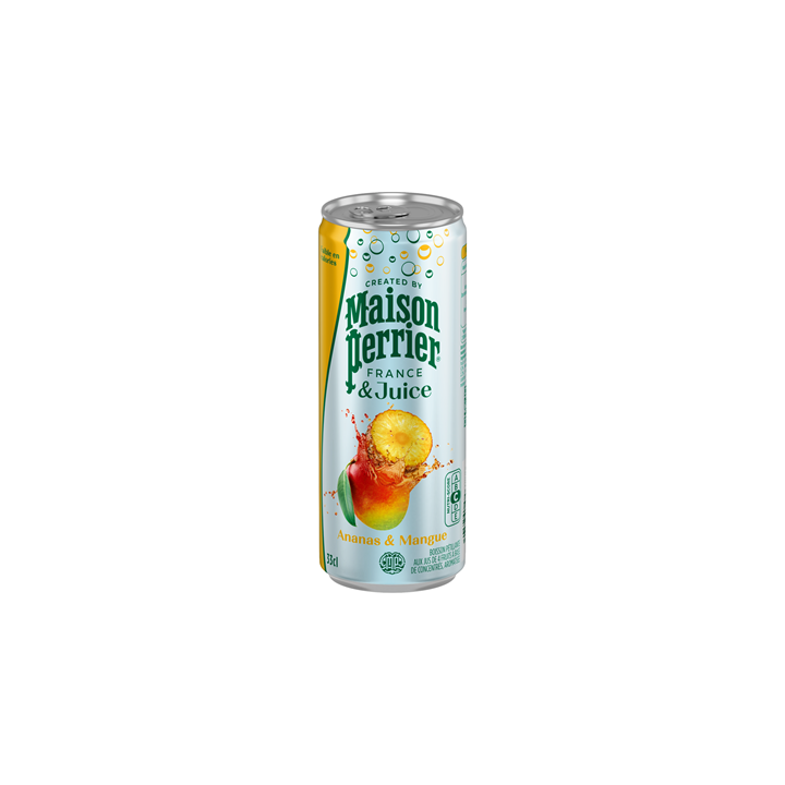 24 Canettes Maison Perrier Juice Ananas & Mangue 24 x 33 CL - Grossiste boissons, fournisseur de boissons, boissons en gros avec