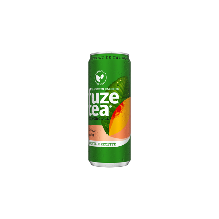 24 Canettes de Thé Glacé Pêche Intense Fuze Tea 24 x 33 CL