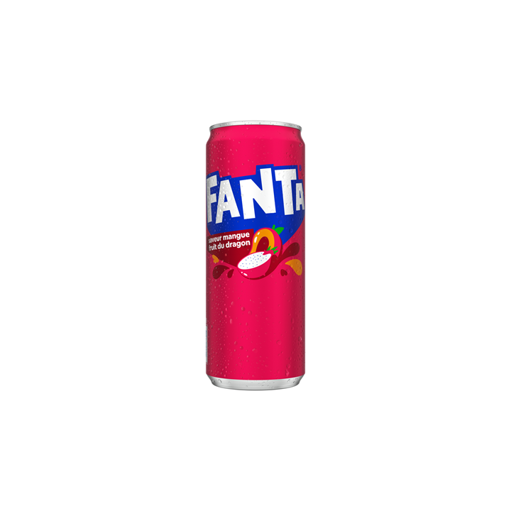 24 Canettes de Fanta Mangue Fruit du Dragon 24 x 33 CL -  Grossiste boissons, fournisseur de boissons, boissons en gros
